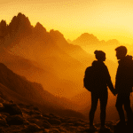 IPlanning a trip goes beyond just booking flights and hotels—it’s about choosing the right adventure and pairing it with a unique stay that makes your getaway truly personal. mage of a hiking couple at sunset in the sillouette of the golden glow of the mountains