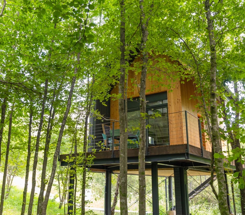 Tree Elements Forest sanctuary at Tree Elements Croatia featuring elemental architecture inspired by Earth, Water, and Wind.